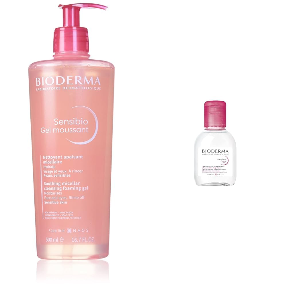 Bioderma Sensibio Foaming Gel Your Ultimate Micellar Cleanser & Makeup Remover For All Skin Types Even Sensitive Skin, Includes No Rinse Skincare Sensibio H2O Micellar Water, Fragrance - Free Image