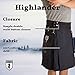 Damn Near Kilt 'Em Men's Highlander Utility Kilt XX-Large Black
