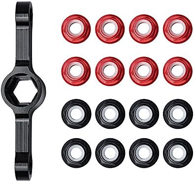 DLFPV M5 16 CW Flanged Nylon Insert Screw Lock Nuts with M3 M4 M5 Brushless Motor Propeller Screw Nuts Adapter Quick Release Wrench Tool for DIY Racing Drone Quadcopter