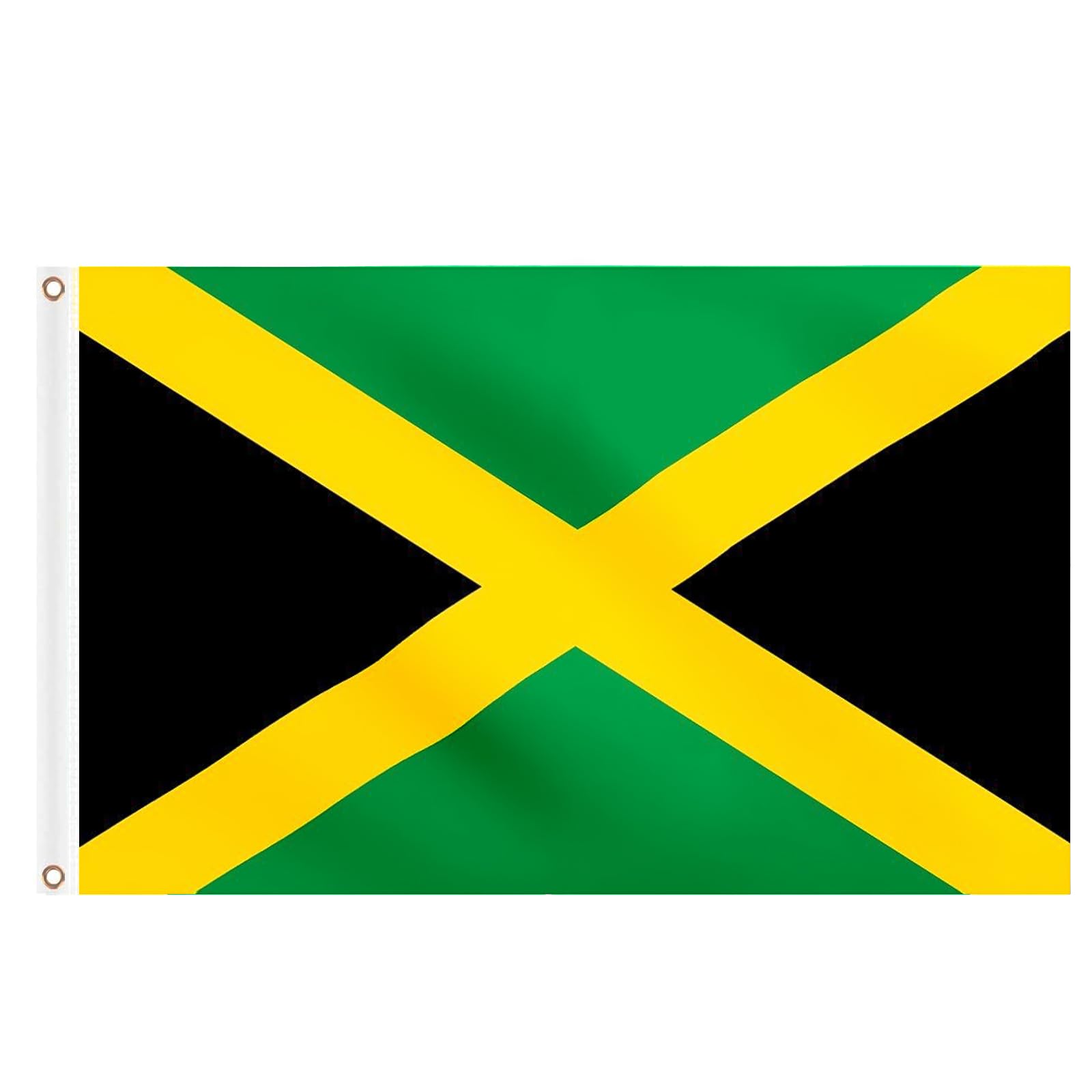 2PCS Jamaica Flags 5ft x 3ft, Large Jamaican Flag with Brass Eyelets for Culture Day National Heroes' Day Decorations