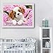 DIY 5D Diamond Painting Kits for Adults Full Drill Embroidery Paintings Rhinestone Pasted DIY Painting Cross Stitch Arts Crafts for Home Wall Decor 30x40cm/11.8×15.7Inches（Basket Puppy,Dogs)
