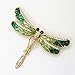 Vintage Shinny Green Drangonfly Glod Brooches Pins of Crystal Rhinestone for Women Dress Scarf Brooch Pins Jewelry Accessories Gift