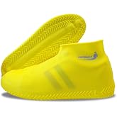 Waterproof Silicone Rubber Shoe Covers for Rain, Non-Slip Easy-handy Water Resistant Overshoes Outdoor Cycling Hiking Protectors Apply to Men, Women, Kids (Large, YELLOW)