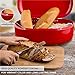 Bread Box Red, Carbon Steel, Large Capacity - Metal Food Storage Containers and Bread Boxes for Kitchen Counters, Pantries - Retro Countertop Bin Breadbox for loaves | 15.7 x 10.8 x 7 inches