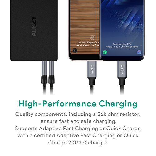 AUKEY-USB-C-Cable-Braided-USB-C-to-USB-30-Cable-Fast-Charge-3ft-x3-6ft-1ft-5-Pack-for-Samsung-S8-Note-8-LG-V20-G6-G5-Google-Pixel-22-XL-HTC-10