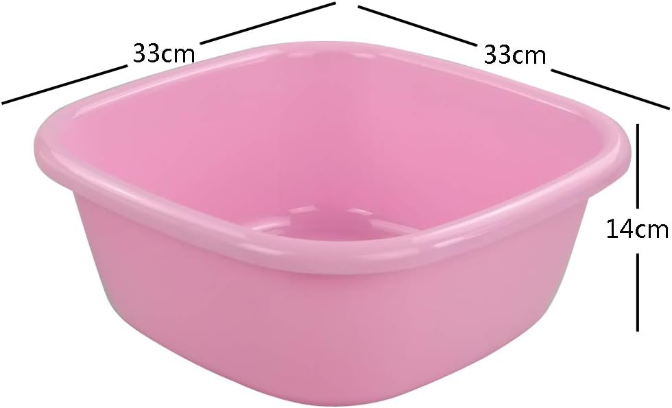 Gitany Washing Basin Bowl, Plastic Wash Bowls, Square, Pack of 4 Color Bowls, Yellow - Image 4