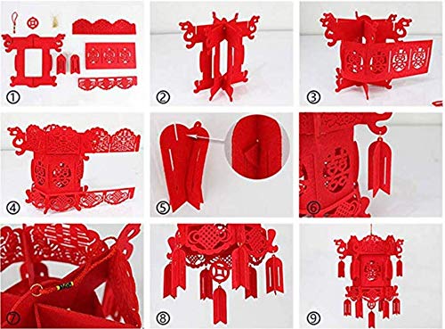 2 Piece Red Chinese Lanterns Decorations For Chinese New Year