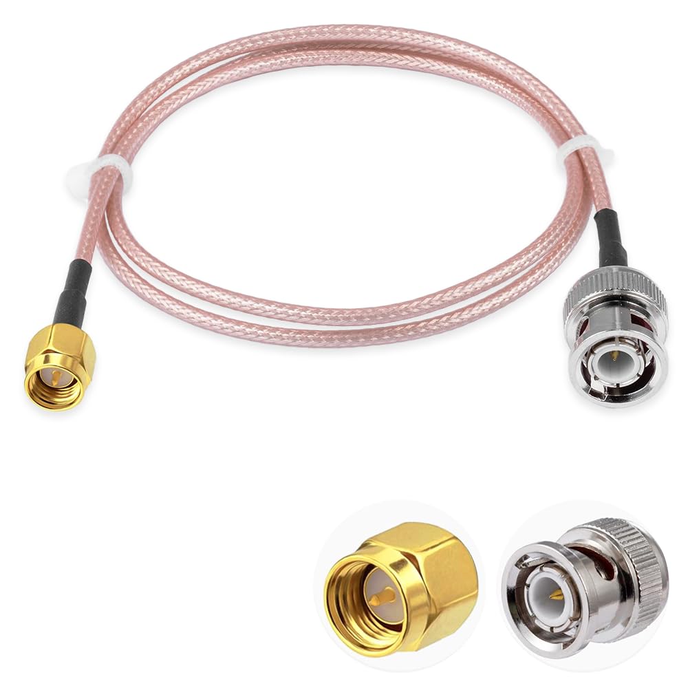 Vecys SMA Male to BNC Male RF Coaxial Cable 50ohm SMA to BNC RG316 Jumper Cable 23.6"/60CM for Antennas Ham radio Wireless LAN Devices Wi-Fi Radios