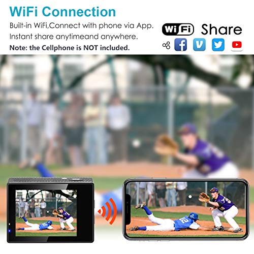 Neewer G1 Ultra HD 4K Action Camera Kit (Blue) 98 ft Underwater Waterproof Cam 16MP 4K/30FPS