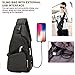 Sling Bag Shoulder Crossbody Chest Backpack Men Women Unbalance Daypack for Travel/Hiking/Outdoor Sport (Black-S)