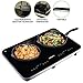 OVENTE Electric Induction Double Burner, 1800W Portable Cooktop with 7.1 Inch Ceramic Hot Plate, 8 Temperature Settings, 5 Timer Levels, LED Digital Display Panel & Auto Shut-Off Function, Black BG61B