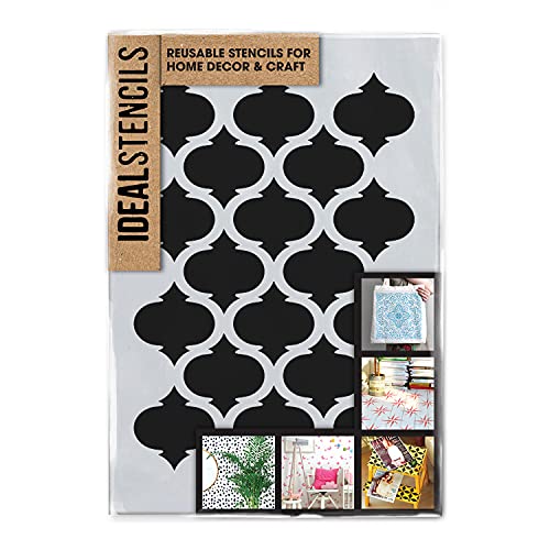 Ideal Stencils Moroccan Quatrefoil Pattern Stencil | A4 Size | Reusable Plastic