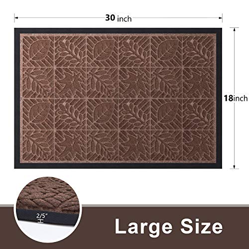Amagabeli Large Outdoor Door Mats Rubber Shoes 18" x 30" Heavy Duty Low Profile Rug for Front