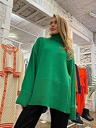 Women's Oversized Turtleneck Sweater Long Sleeve