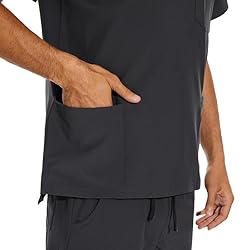 COZYFIT Scrub Top for Men - Stretch V-Neck Scrubs