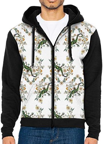 E8F1 Hoodies Gecko Men Hip Hop Zip Up Hoodie Sweatshirt With Pockets