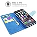 Snugg iPhone 6 Plus / 6S Plus Wallet Case – Leather Card Case Wallet with Handy Stand Feature – Legacy Series Flip Phone Case Cover in Baby Blue