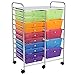 Finnhomy 15-Drawer Rolling Cart,Storage Rolling Carts with Semi-Transparent Mutli Color Drawers, Organizer Cart for School, Office, Home, Beauty Salon,Utility Cart with Wheels