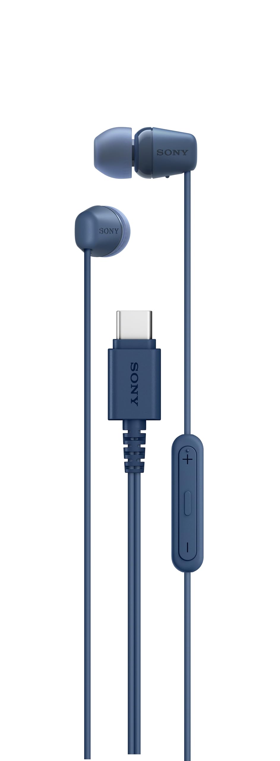 Sony IER-EX15C avec Micro – Écouteurs filaires USB-C pour Android, iPhone, Ordinateur Portable et PC – Câble Anti-enchevêtrement – Parfaits pour Les Voyages et Une Utilisation Quotidienne – Bleu