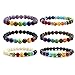 260 Pcs 8mm Colorful Seven Chakra Energy Beads(Includes 8 Different Chakra Beads and 4 Different Isolation Beads).for The Production of Bracelets and Necklaces.Send 11m Elastic Rope a roll.