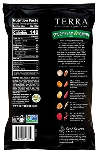TERRA VEGETABLE CHIPS, SOUR CREAM & ONION, 5 OZ
