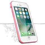 iPhone 7 Clear Case, Vcloo Waterproof Case for iPhone 7,Transparent Crystal Case, Dust Proof Snow Proof Shockproof Heavy Duty Slim Protective Cover Case for iPhone 7 with Screen Protector (Pink)