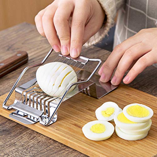 Tearcam Egg Slicer, Boiled Egg Slicer, Egg Cutter Chopper with 7 Cutting Wire in Stainless Steel