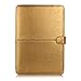 Se7enline Compatible with A1278 MacBook Pro Case PU Leather Book Case for MacBook Pro 13 inch with CD-ROM 2010-2012 Released Sleeve Carrying Cover Folio Case with Transparent Keyboard Cover, Gold