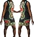 SheKiss Women's Traditional African Print Dashiki Bodycon Sleeveless High Collar Dress