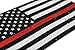 Thin Red Line Flag Decal - 3x5 in. Black White and Red American Flag Sticker for Cars Trucks and SUVs - in Support of Firefighters and EMTs (2-Pack)