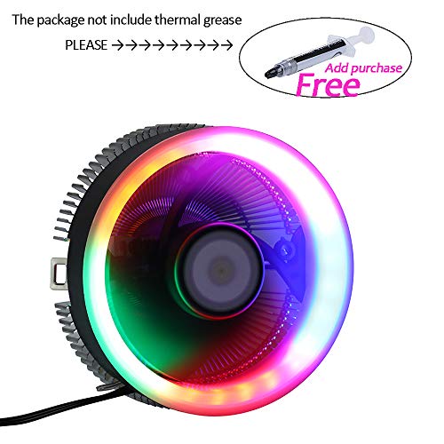 2300RPM CPU Air Cooling, RGB CPU Cooler Fans for LGA 775/1155/1156, AM3/AM2(4inch, C Series)
