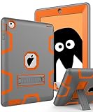 TOPSKY iPad 2 Case,iPad 3 Case,iPad 4 Case,iPad 2/3/4 Kids Proof Case,Heavy Duty Shockproof Rugged Kickstand Protective Cover Case for iPad 2nd/3rd/4th Generation Retina(A1416/A1458) Grey Orange