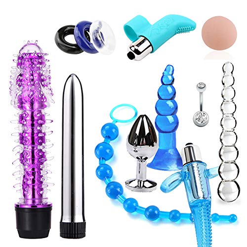 Escolourful Multi-Type Adult Six-Toys Women Couples 17PCS PU Leather Handcuffs Set Toy for Coseplay Game (M3)