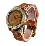 ShoppeWatch Mens Watch Brown Dial Music Notes Symbols Leather Band Reloj Hombre SW568-1LTBR