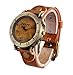 ShoppeWatch Mens Watch Brown Dial Music Notes Symbols Leather Band Reloj Hombre SW568-1LTBR