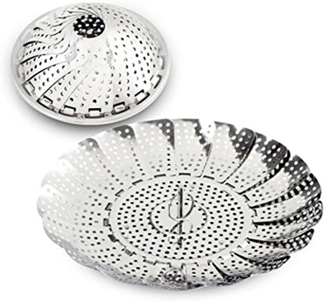Being Spring Steamer Basket Lotus Stainless Steel Vegetable Steamer Basket Folding Steamer Insert for Cooking, Expandable to Fit Various Size Pot