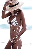 MasiMiele Two Pieces Sexy Bikini Halter Push up Padded Top & Bottom Bikini Swimsuit Beachwear Covers up (Medium)