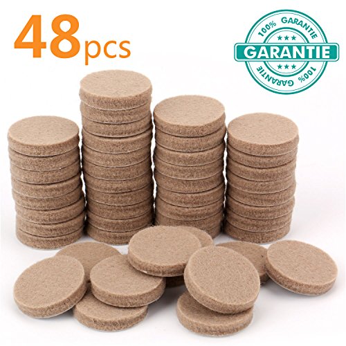 Felt Pads (48 Pieces) - Heavy Duty Adhesive Felt Pads - Protect your Hard Floors from Furniture Scratches - Floor Protector for Tiled, Wood, Laminate, Flooring - Beige by MINERVA - Thumbnail 6