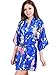 Avidlove Women's Kimono Robes Peacock and Blossoms Silk Nightwear Short Style