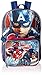 Marvel Boys' Captain America Backpack with Lunch Kit, Red