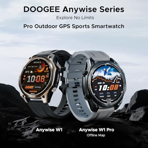 Anywise W1 Pro Smart Watch Women Man,Dual Frequency GPS With Offline Maps Smartwatch For Android and iOS,5ATM Waterproof 1.43'' AMOLED,170+ Sports Modes/12 Days Battery/3 Strap