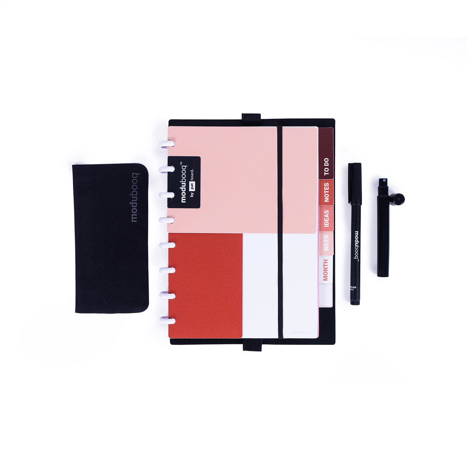 MODUBOOQ organizer, apricot - Modular Reusable Smart Notebook A5 - Notebook with Tabs & Discbound System - 40 modular pages with duratech3 technology - Washable and writes like paper