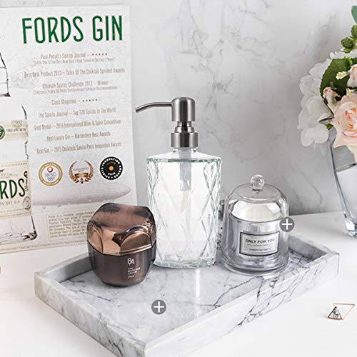 bonris Diamond Design Soap Dispense with 304 Rust Proof Stainless Steel Pump Glass Soap Dispenser Kitchen Soap Dispenser Bathroom Soap Dispenser Great for Essential Oils, Lotions, Liquid Soaps - Thumbnail 6