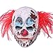 Halloween Clown Mask Full Head Latex Scary Clown Mask with, White, Size Large