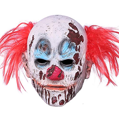 Halloween Clown Mask Full Head Latex Scary Clown Mask Hair Mask Halloween Cosplay (Clown Mask)