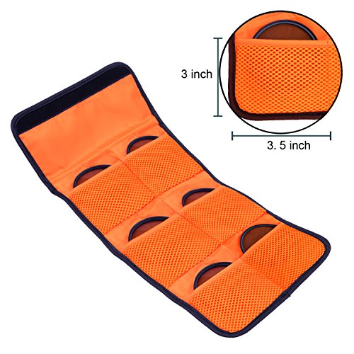Sunmns 6 Pocket Camera Lens Filter Carry Case Bag Pouch for Filters 25 mm to 82 mm