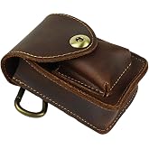 WJXFHTD Leather Cigarette Case, Metal Clasp Cigarette Case Leather Cigarette Case for Women Cigarette Case That Can Hold a Lighter (Coffee)