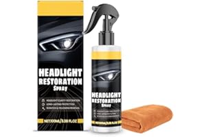 Homonth Headlight Restoration Spray, 3.38 FL OZ, Professional Clarity Restoration with Long-Lasting Protection