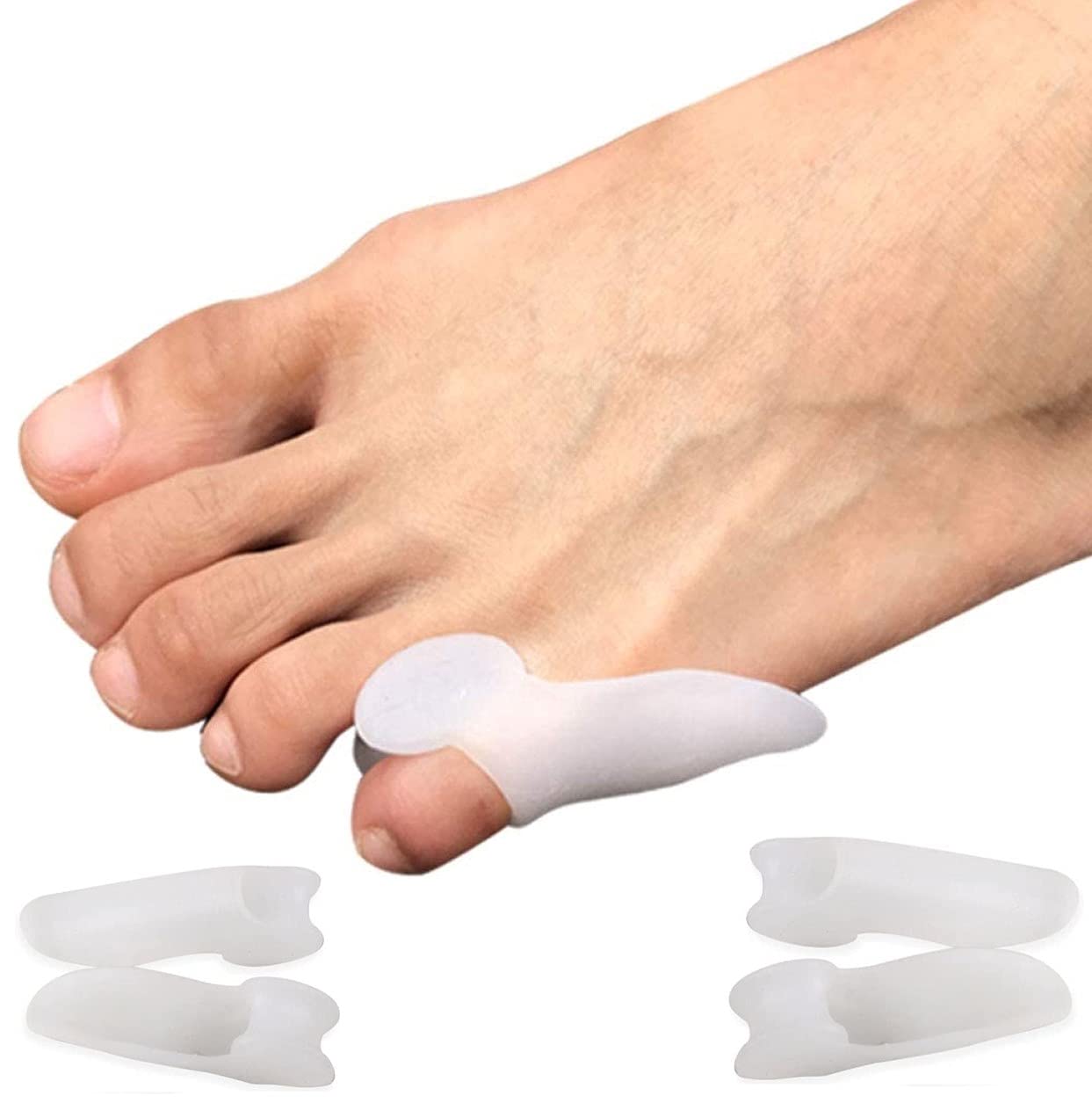 PEDIMEND Silicone Gel Small Toe Separator (2PAIR) - Tailor's Bunion Corrector - Little Toe Bunion Guard - Toe Protector for Bunion Pain Relief - Corns / Callus Relief Wrap - UNISEX - Foot Care