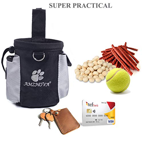 AMZNOVA Dog Treat Bag, Puppy Training Pouch, Animal Walking Snack
